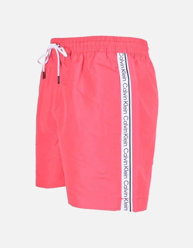 Logo Tape Swim Shorts, Pink Flash