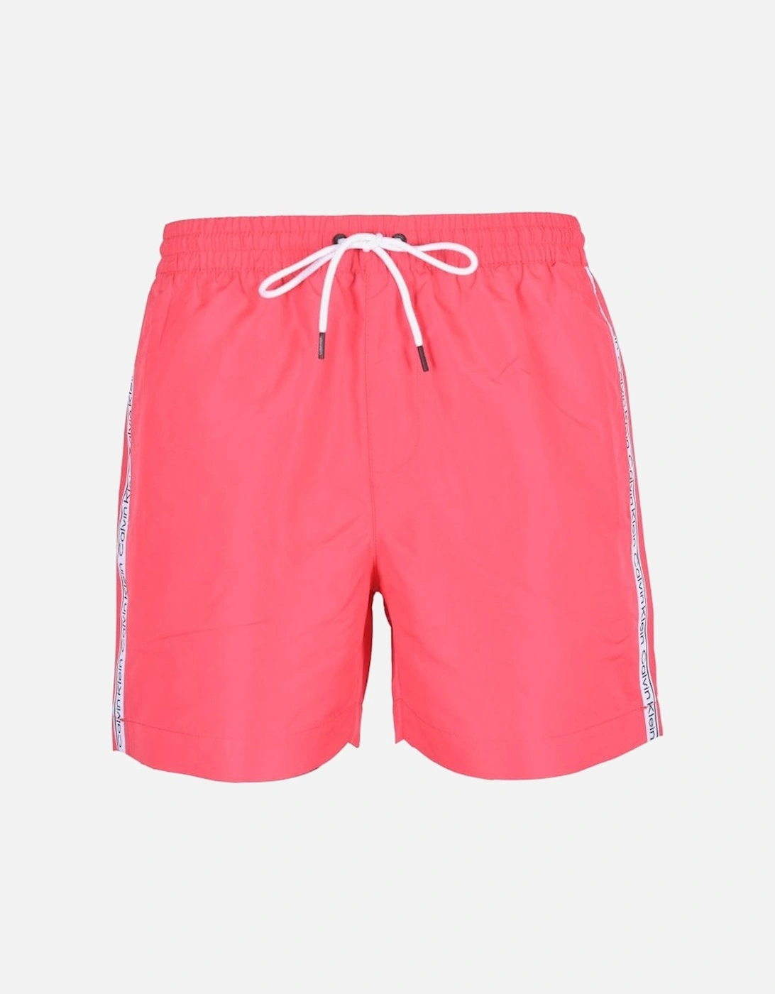 Logo Tape Swim Shorts, Pink Flash