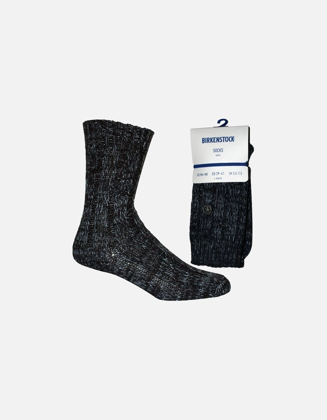 Cotton Twist Boot Socks, Denim Blue Melange, 9 of 8