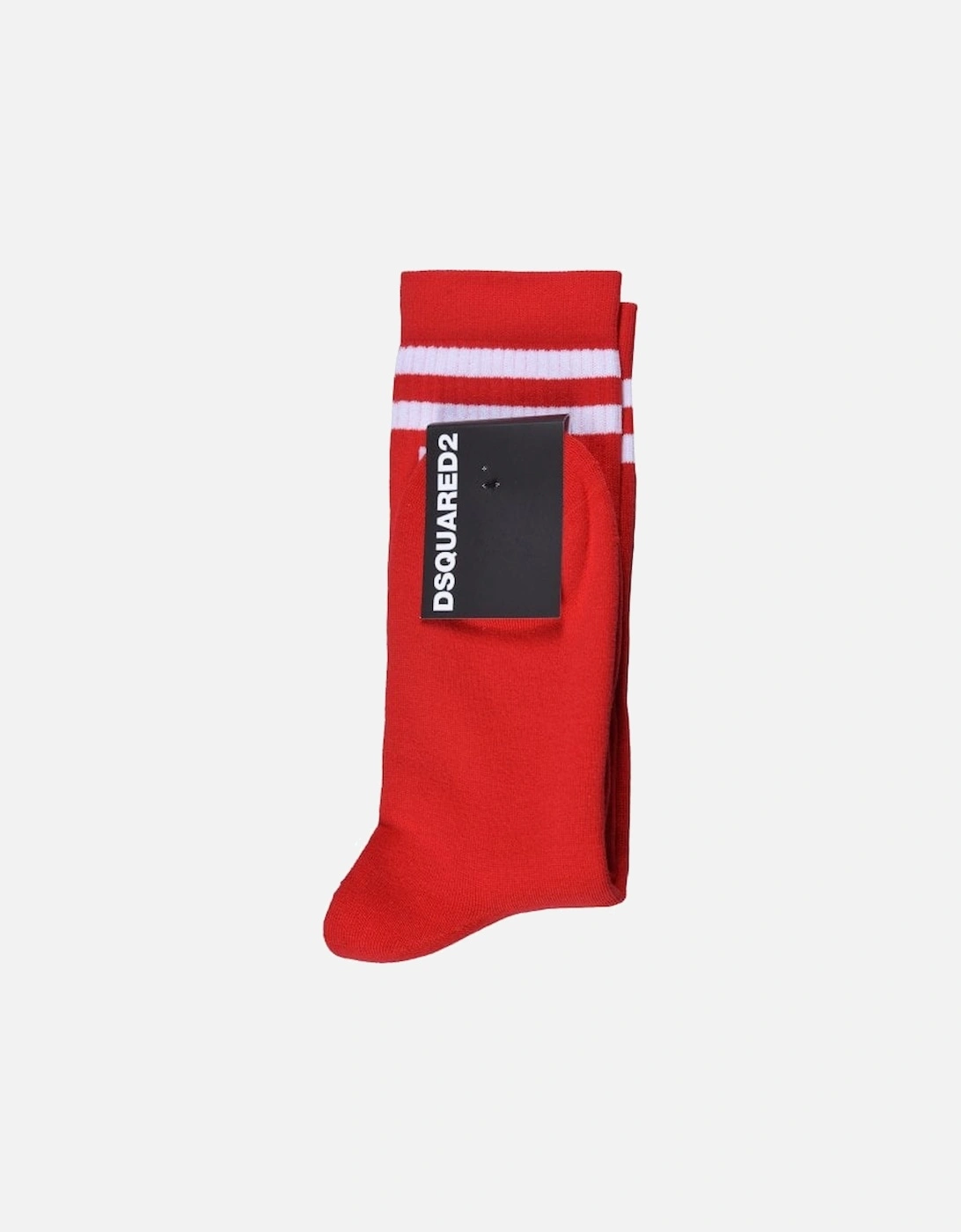 ICON Stripes Logo Sports Socks, Red/white
