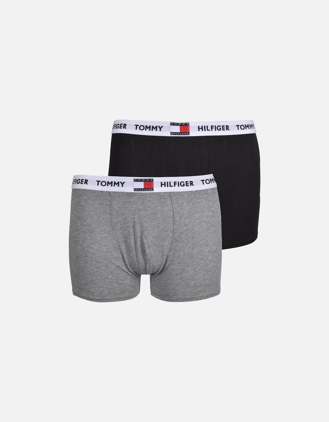 2-Pack Recycled Cotton Luxe Logo Boys Boxer Trunks, Black/Grey, 7 of 6