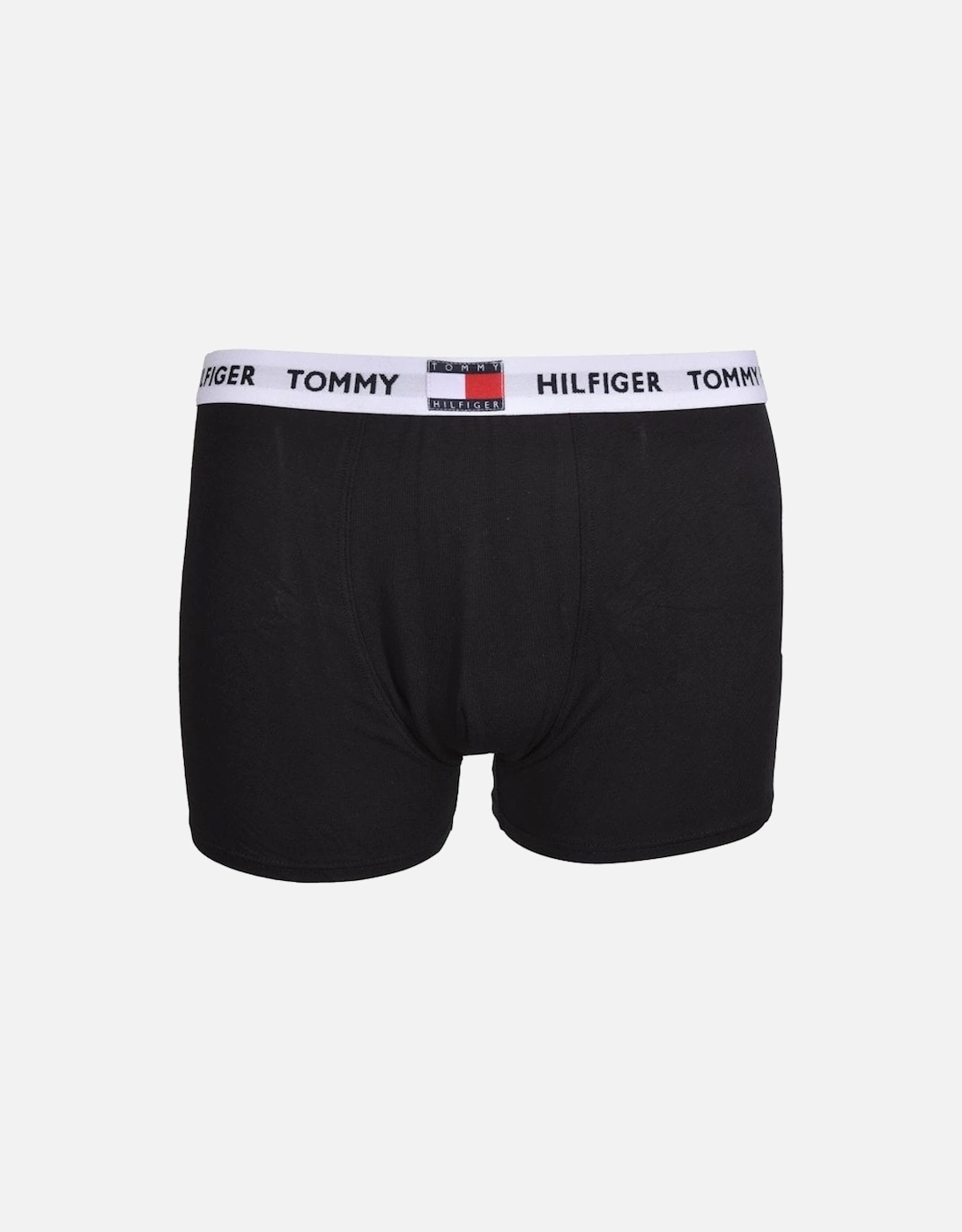 2-Pack Recycled Cotton Luxe Logo Boys Boxer Trunks, Black/Grey