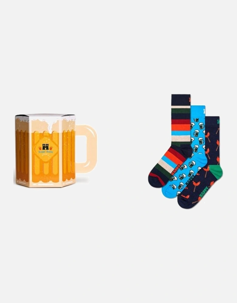 3-Pack Wurst & Beer Socks Gift Box, Multi