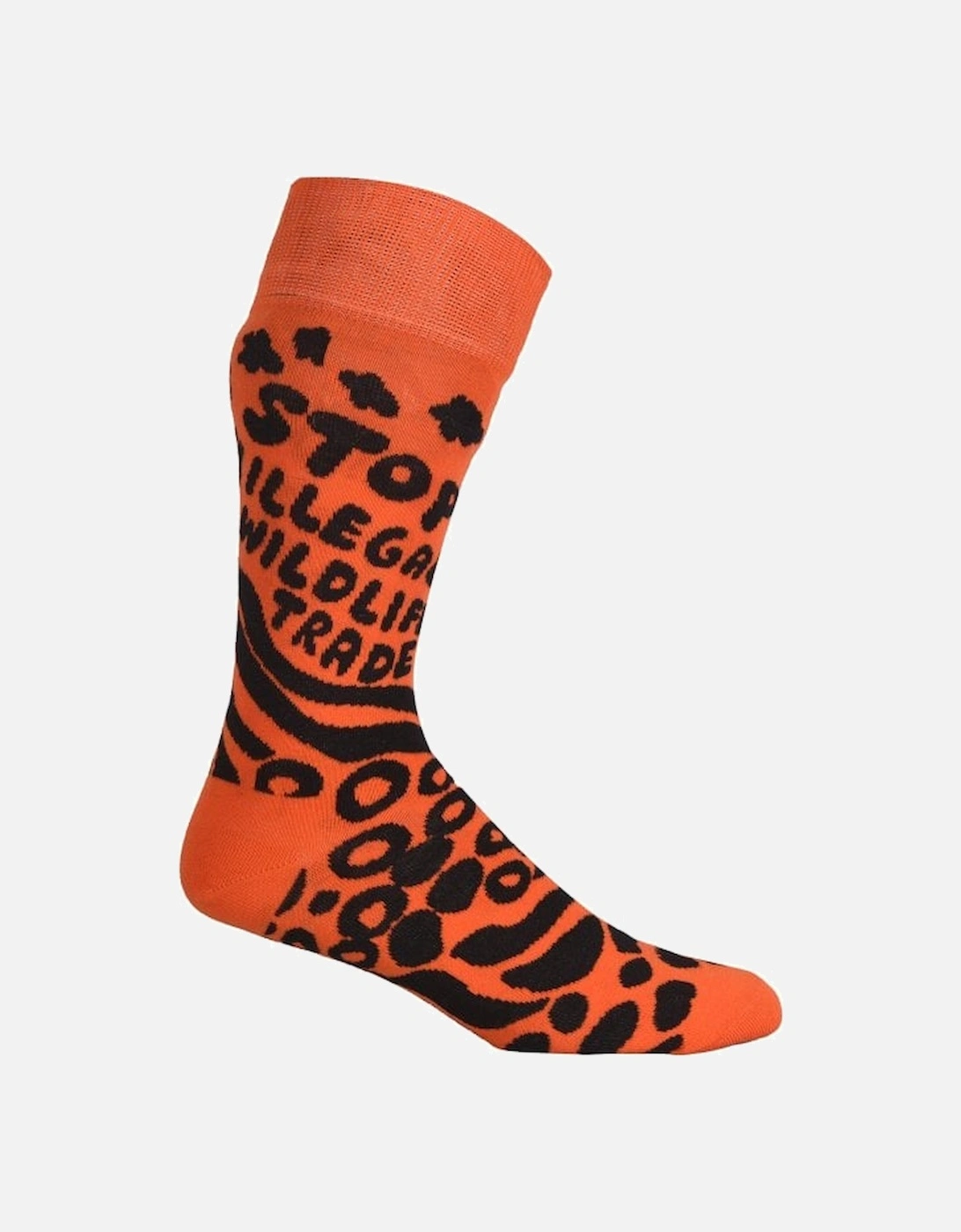 Stop Illegal Wildlife Trade WWF Socks, Orange/black