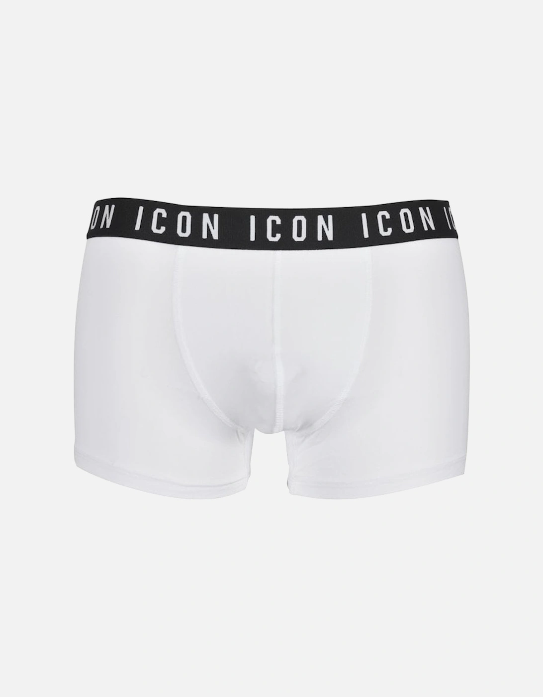 Dsquared2 Men's White Icon Waistband Boxer Trunk, /Black - : 32/30/31 Small