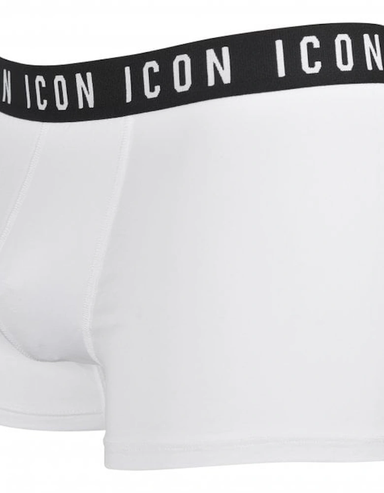 ICON Waistband Boxer Trunk, White/black