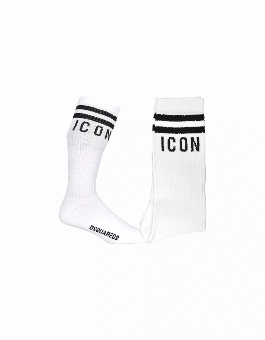 ICON Stripes Logo Sports Socks, White/black, 8 of 7