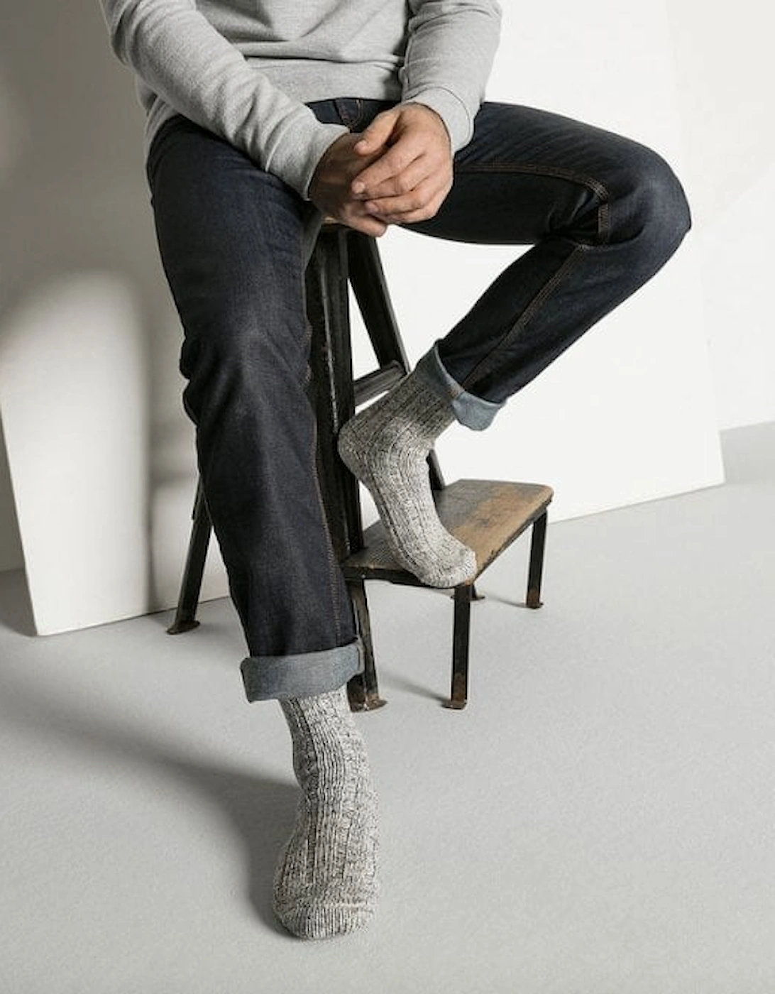 Cotton Twist Socks, Grey