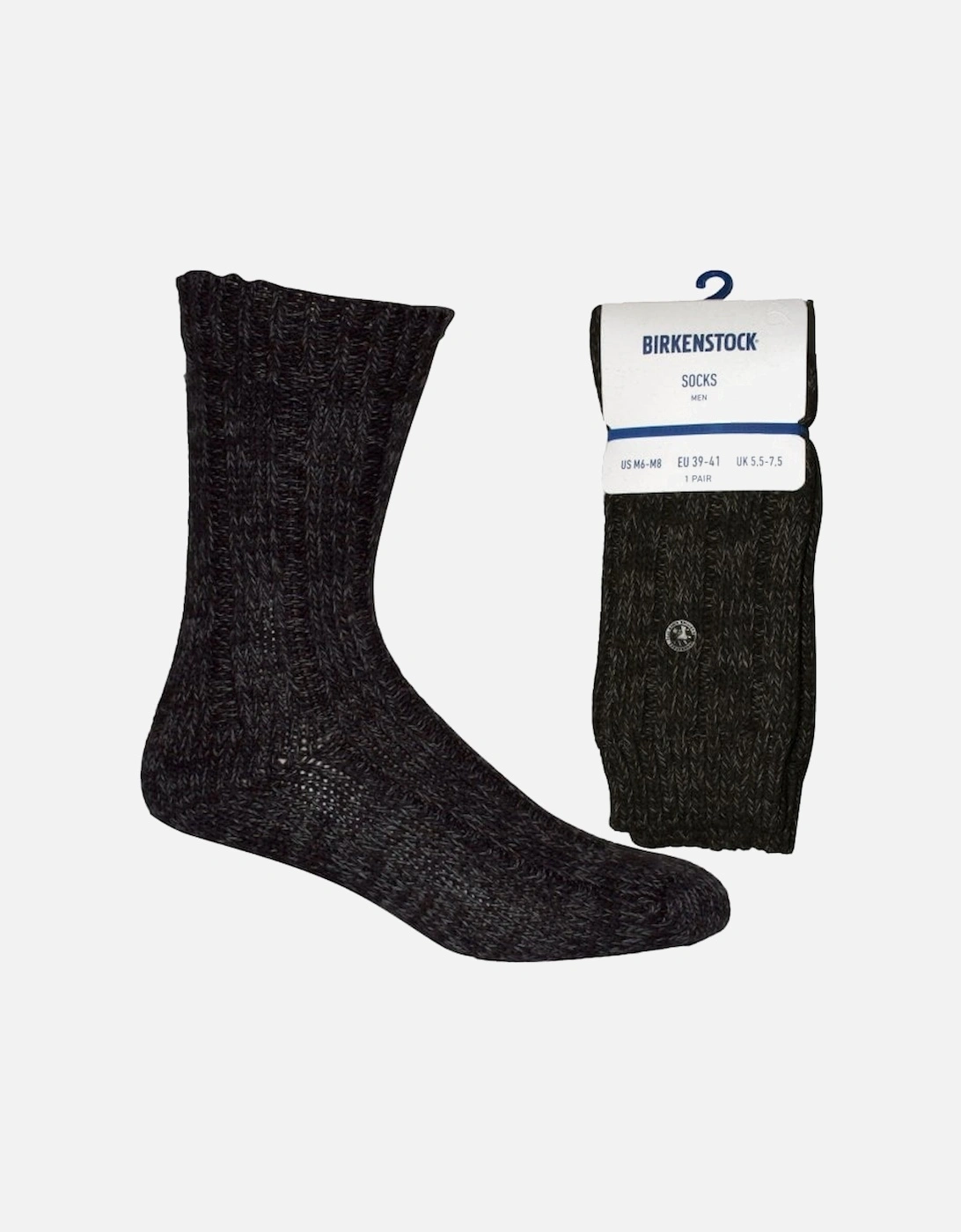 Cotton Twist Boot Socks, Black Melange, 9 of 8