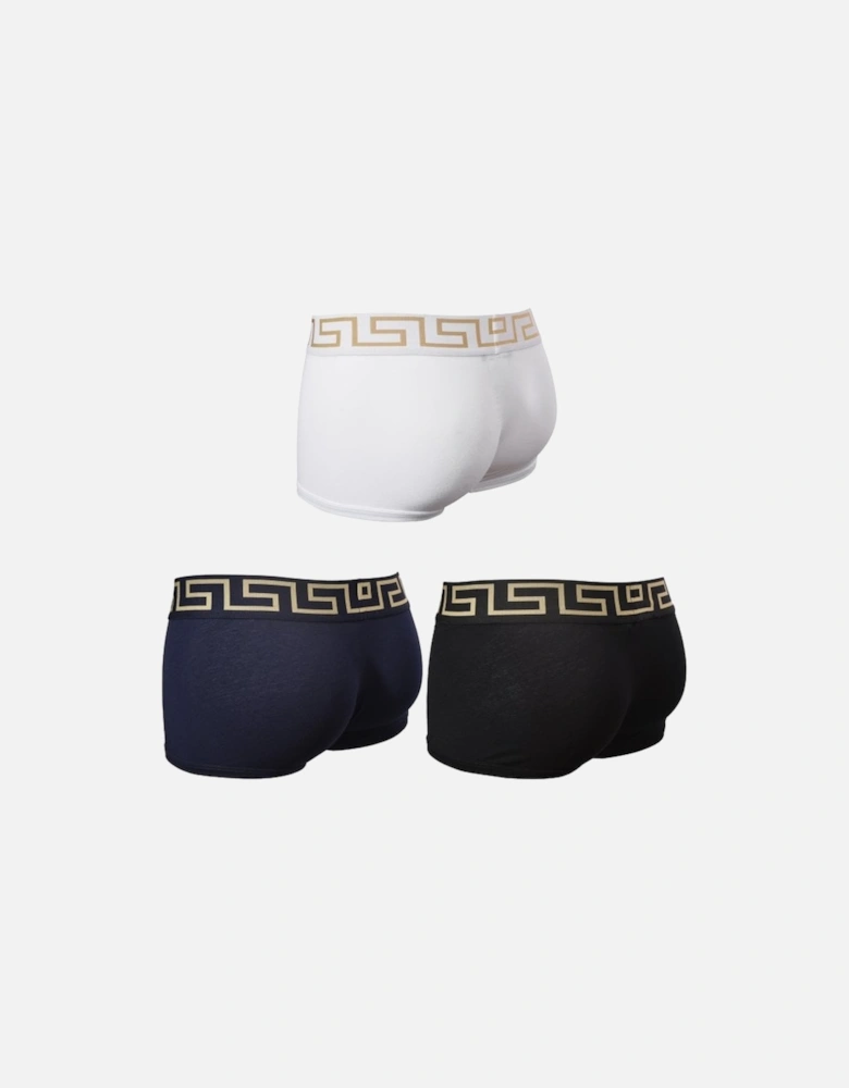 3-Pack Iconic Low-Rise Boxer Trunks, Black/White/Navy