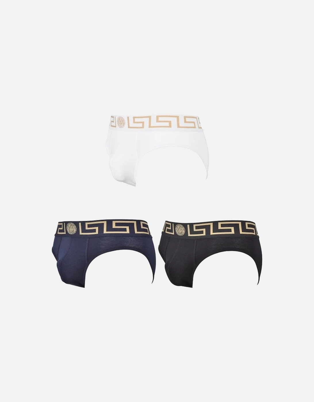 3-Pack Iconic Low-Rise Briefs, Black/White/Navy