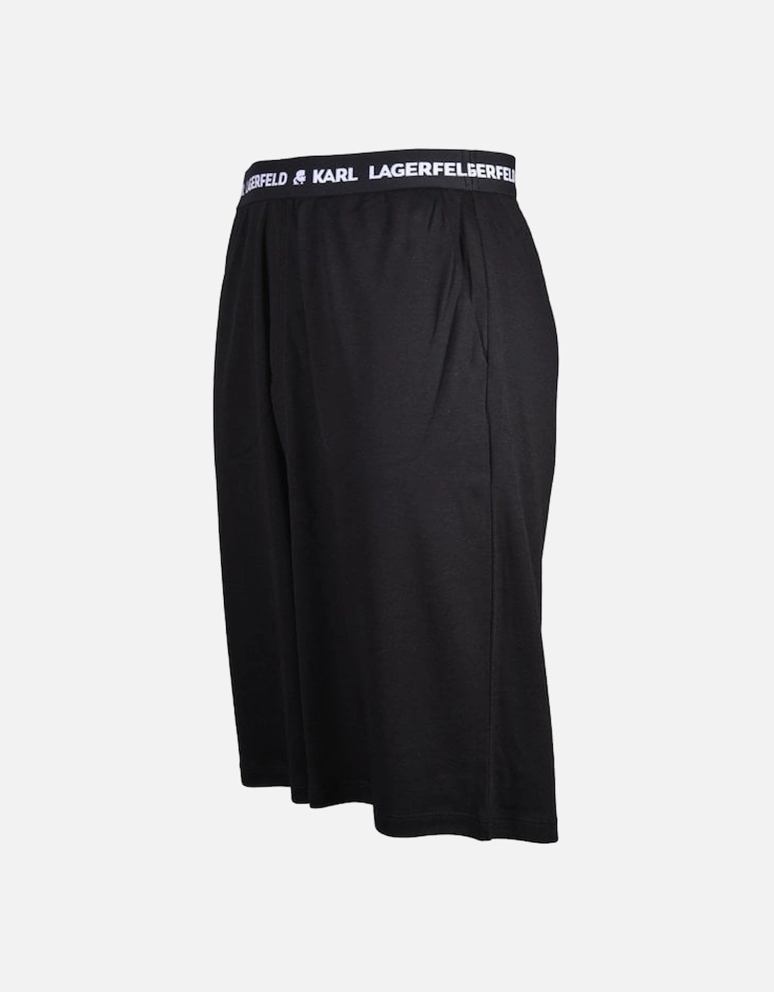 Lyocell Organic Cotton Logo Lounge Shorts, Black