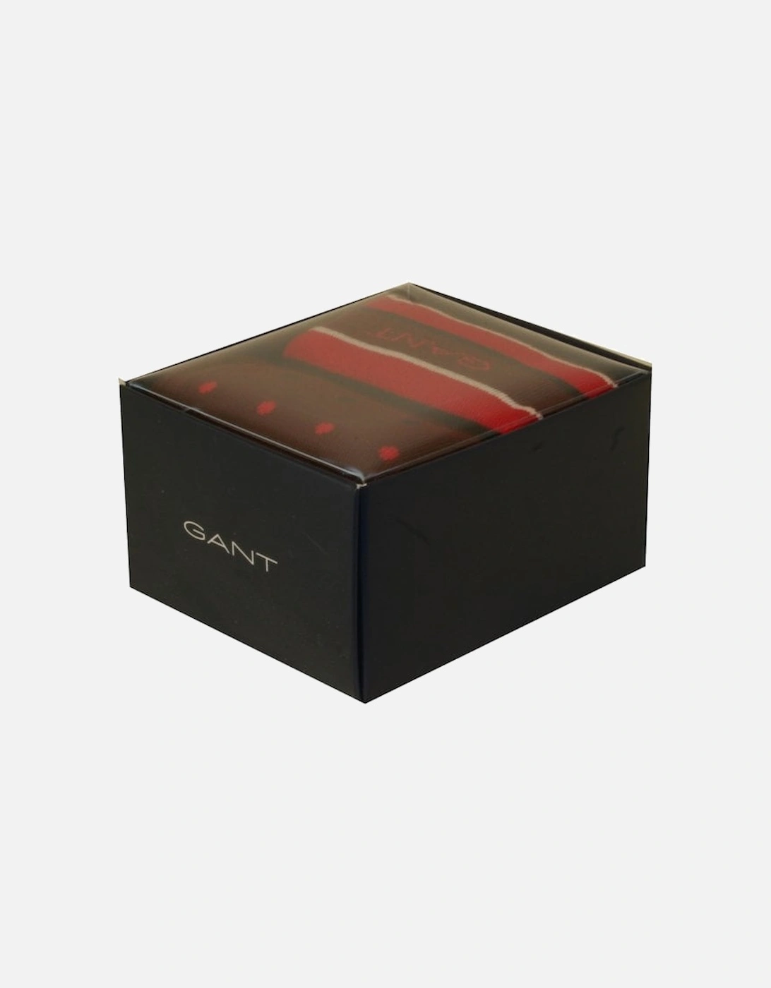 2-Pack Spots & Stripes Socks Gift Box, Burgundy