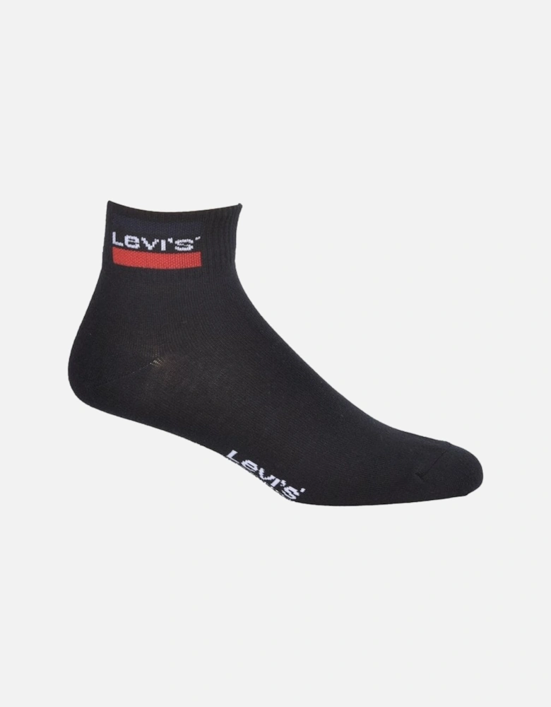 2-Pack Sportswear Logo Mid-Cut Socks, Black