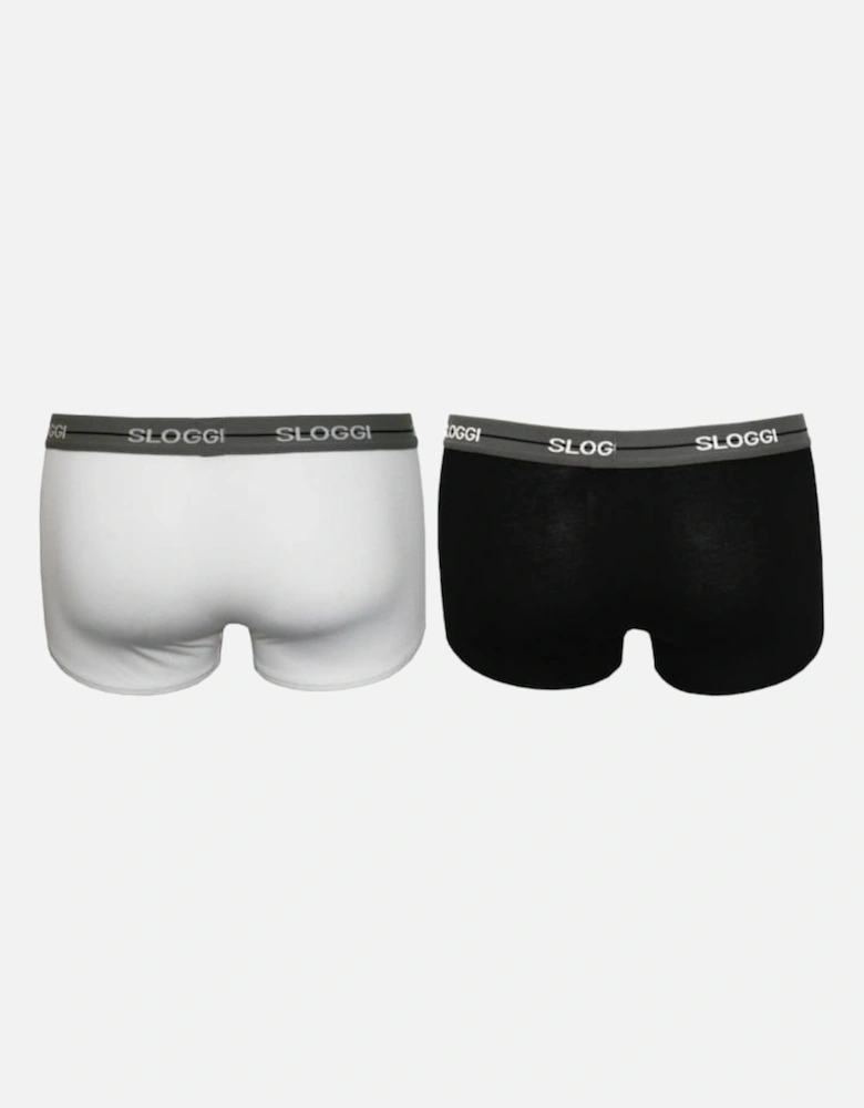 2-Pack Start Hipster Boxer Trunks, Black/White