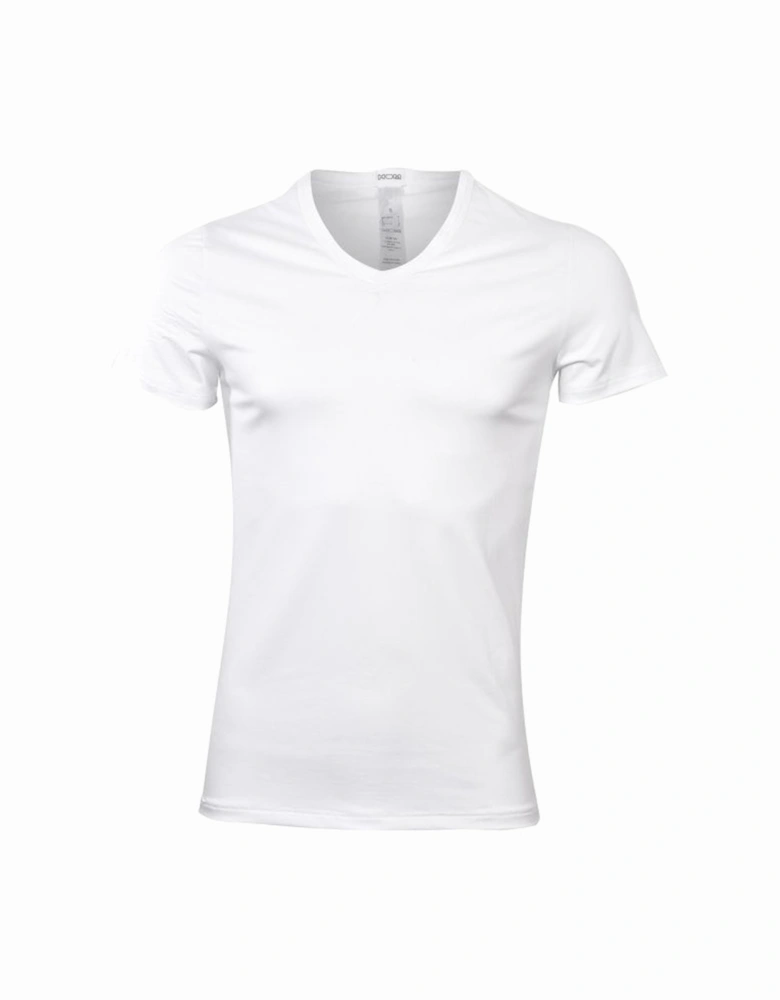 Cotton Modal V-Neck T-Shirt, White