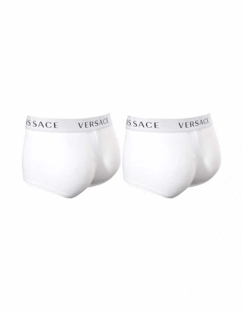 2-Pack Classic Logo Low-Rise Boxer Trunks, White