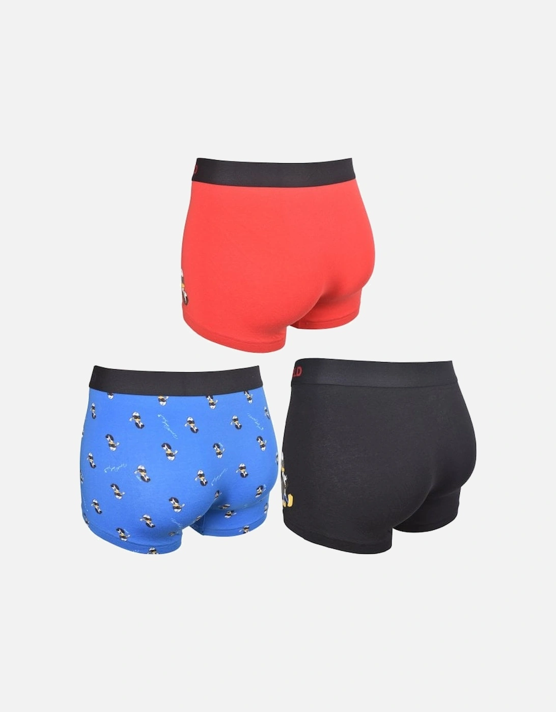 3-Pack KLxDisney Boxer Trunks, Black/Red/Blue