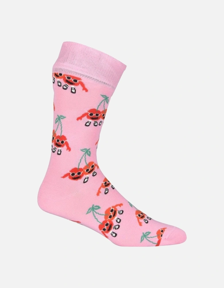 Cherry Mates Socks, Pink