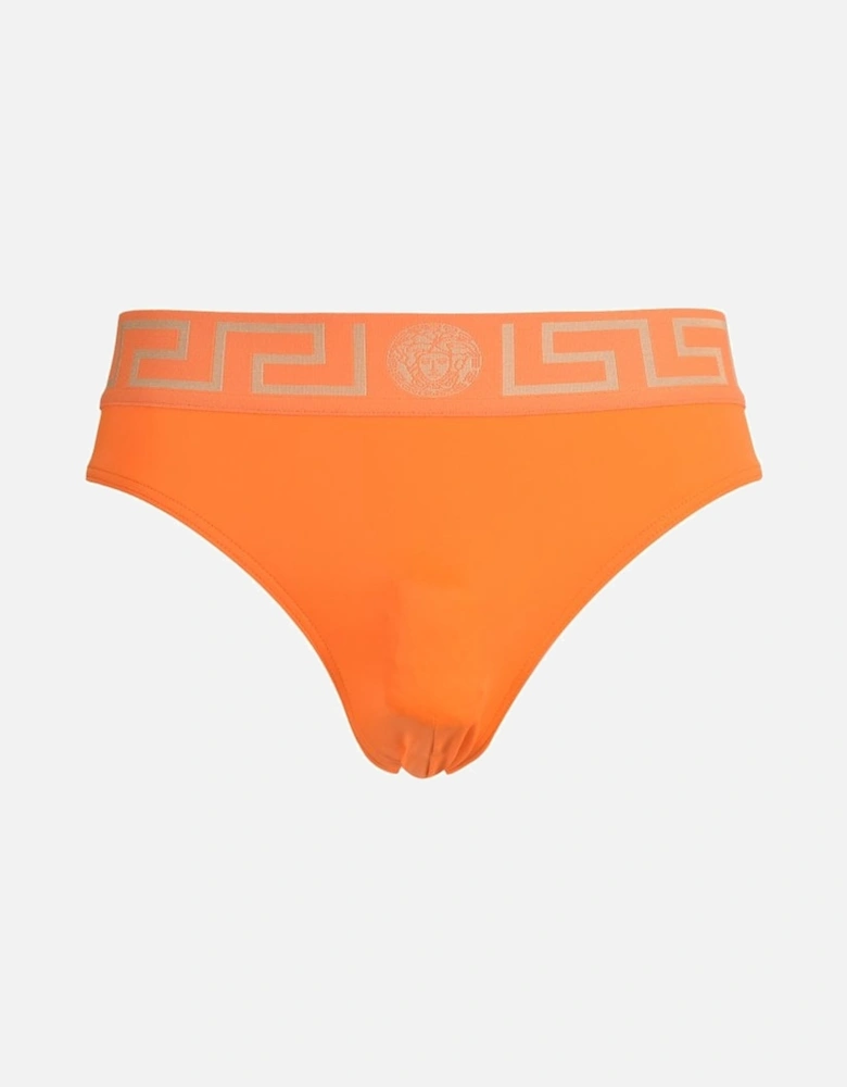 Iconic Luxe Swim Briefs, Orange/gold