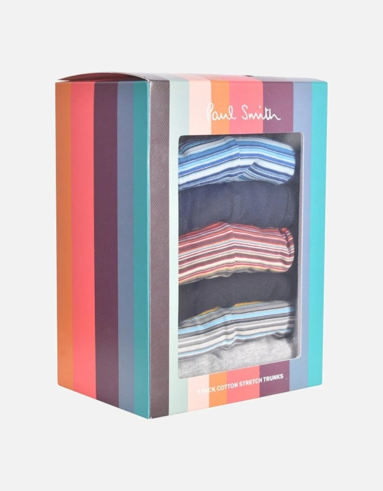 7-Pack Multi-Stripe & Solid Boxer Trunks, Multicoloured
