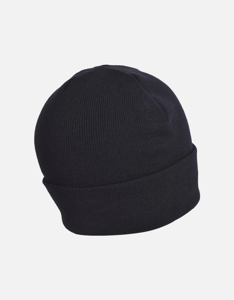 Embroidered Logo Beanie Hat, Black