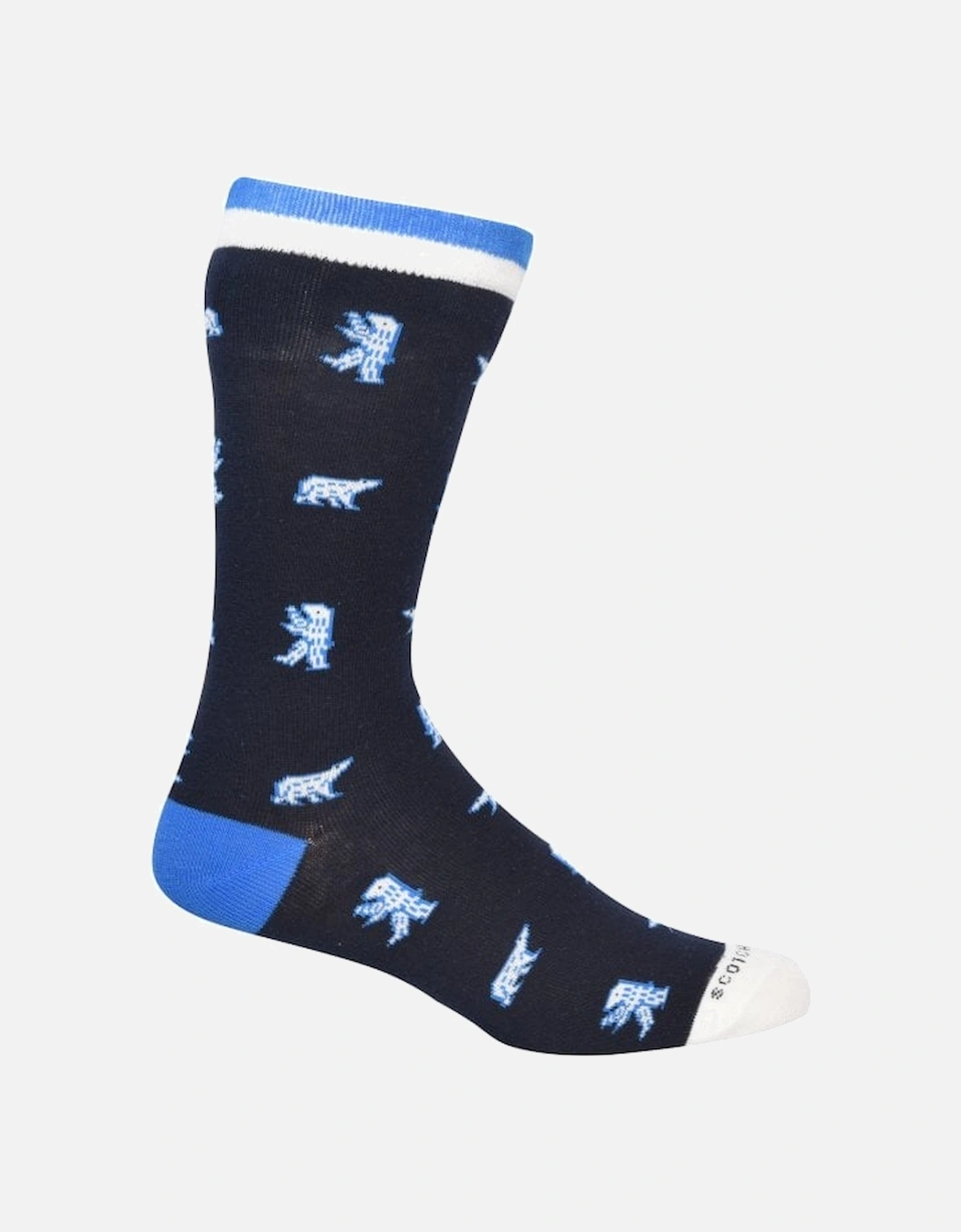 2-Pack Polar Bear and Fair Isle Socks, Navy/Cream