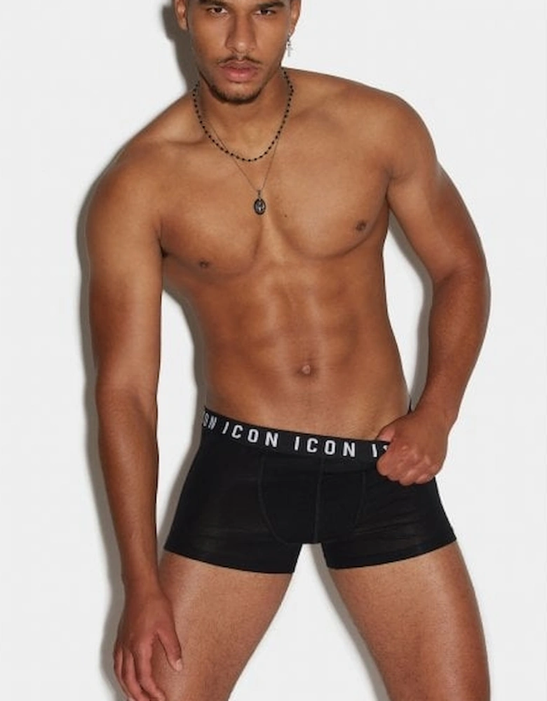 ICON Waistband Boxer Trunk, Black/white