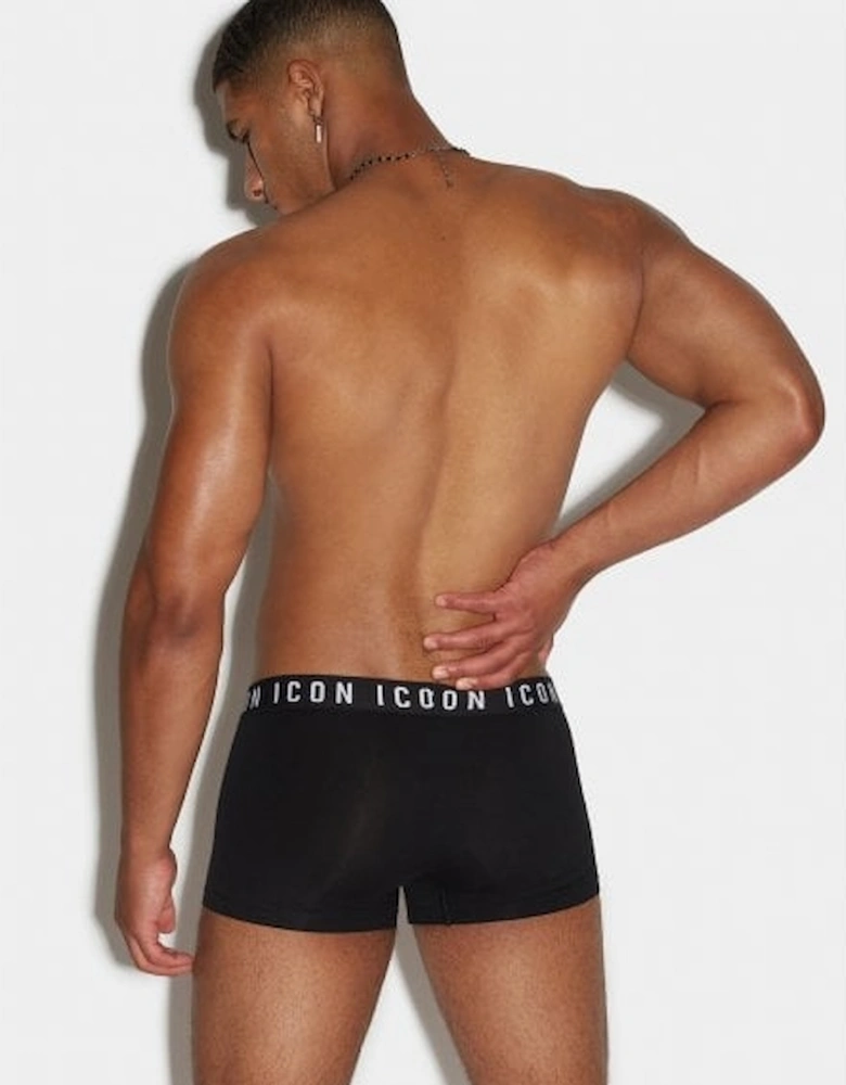 ICON Waistband Boxer Trunk, Black/white