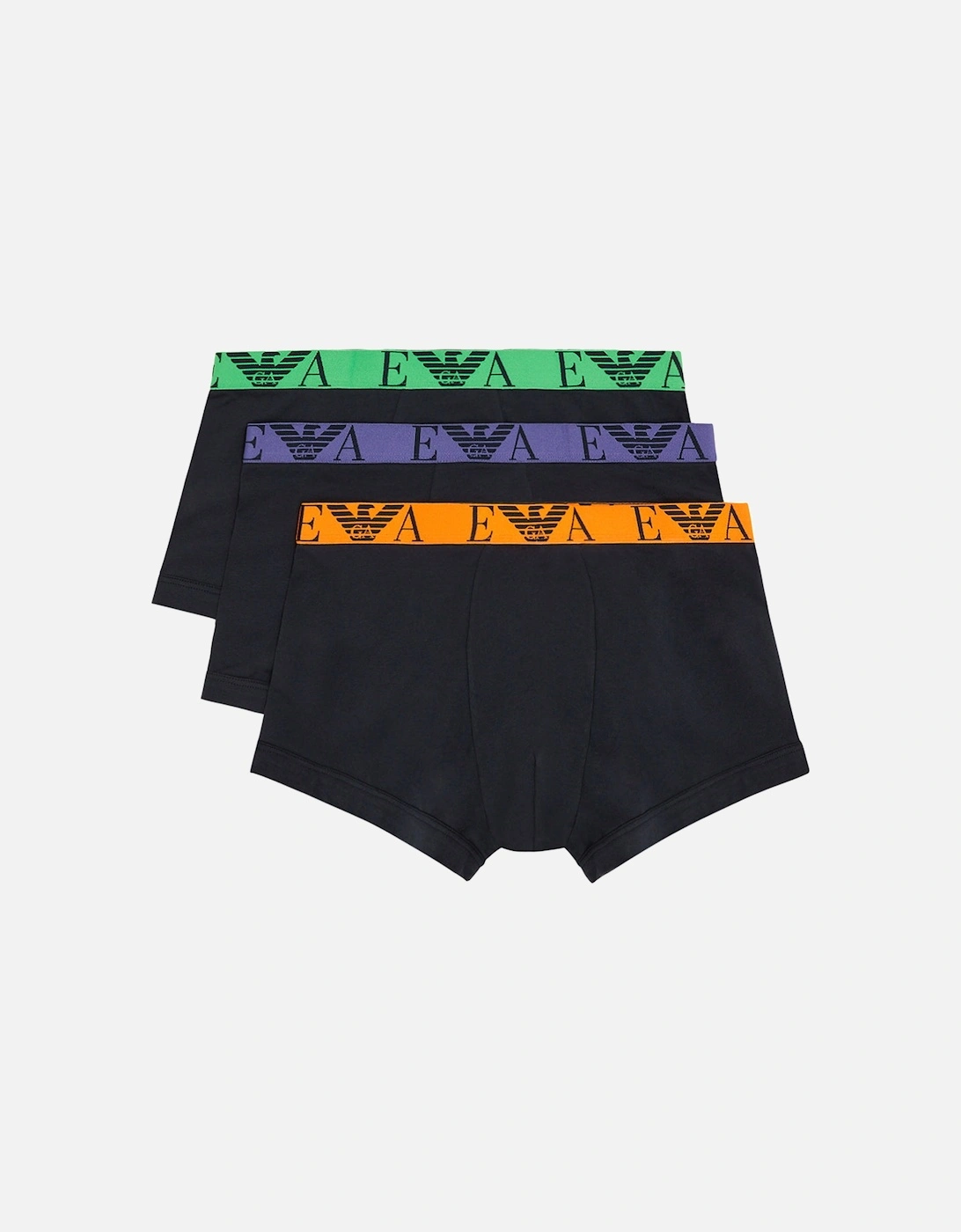 3-Pack Eagle Logo Boxer Trunks, Navy w/orange/green/purple, 5 of 4