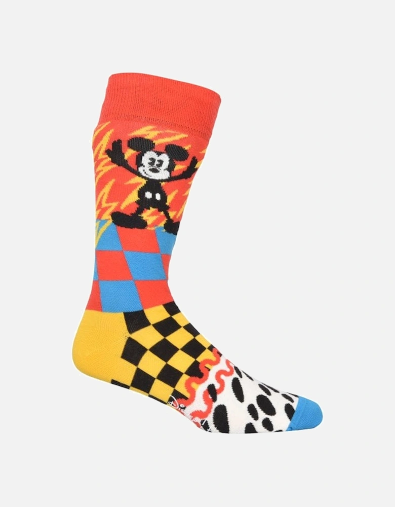 Mickey-Time Disney Socks, Red/multi