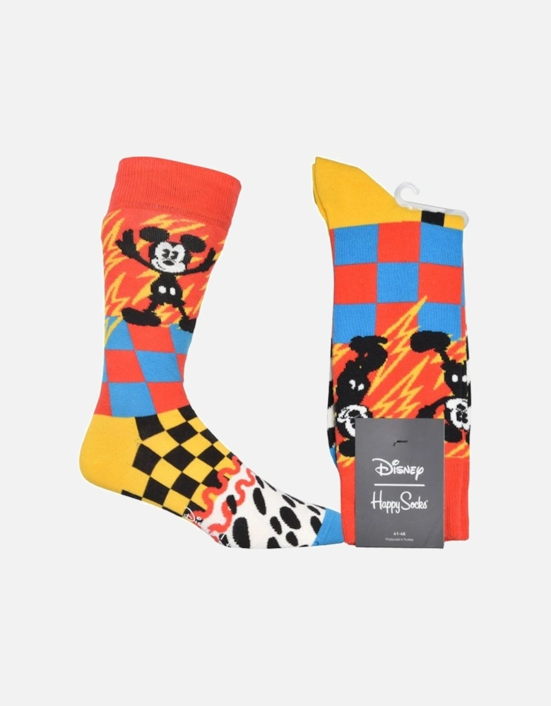 Mickey-Time Disney Socks, Red/multi