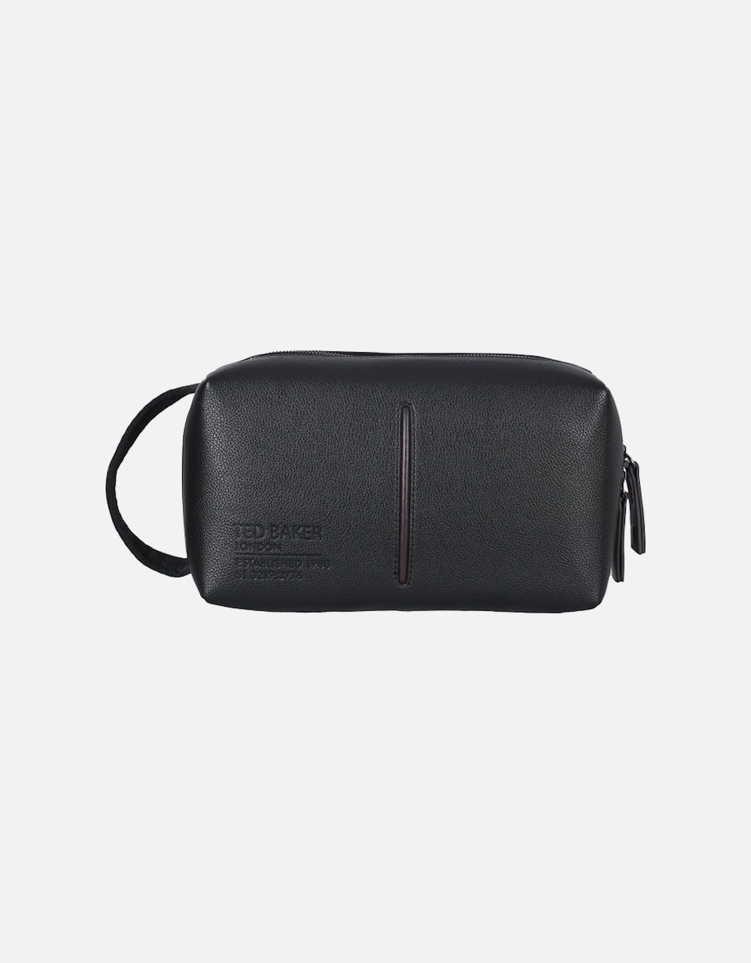 Inset Stripe Faux-Leather Washbag, Black, 6 of 5