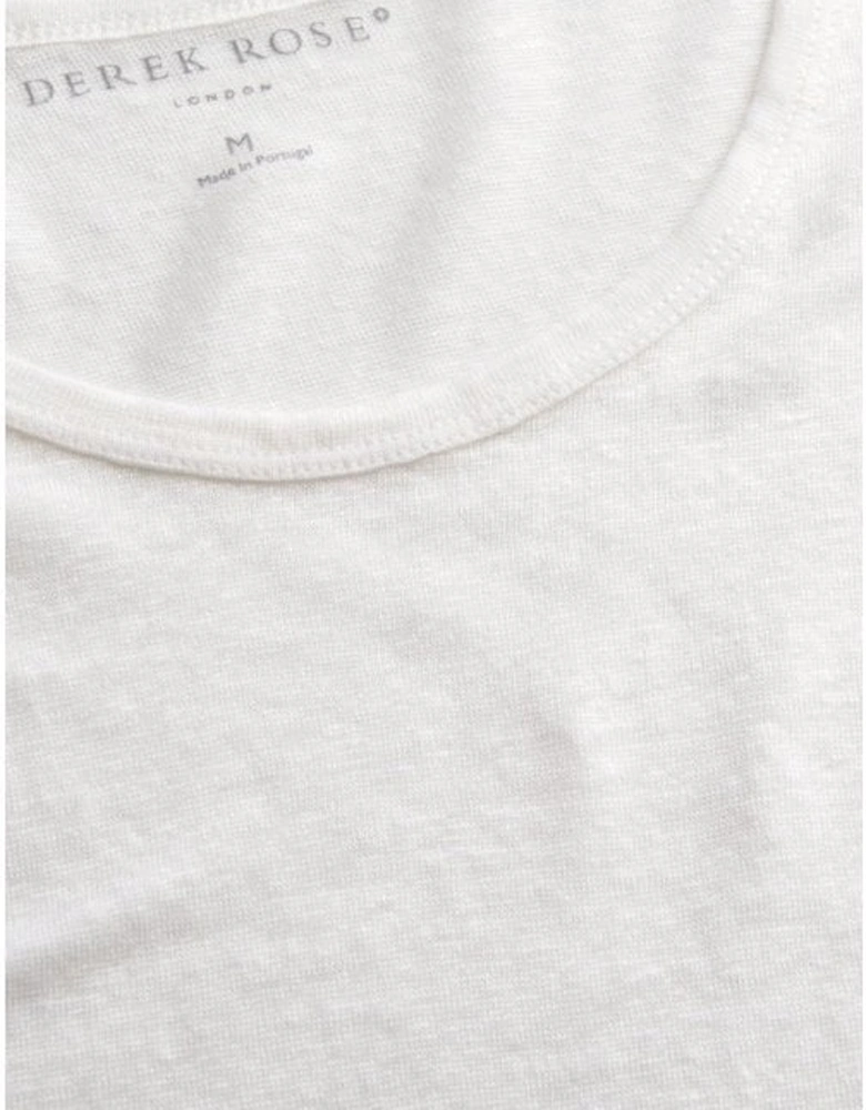 Pure Linen Crew-Neck T-Shirt, White