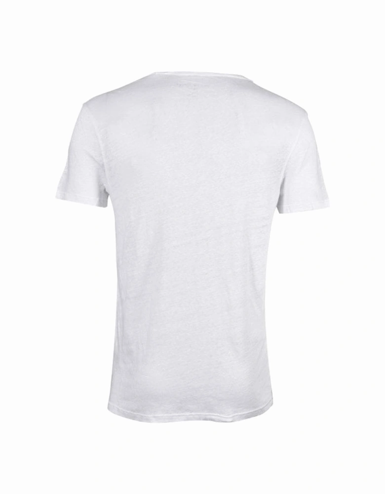 Pure Linen Crew-Neck T-Shirt, White