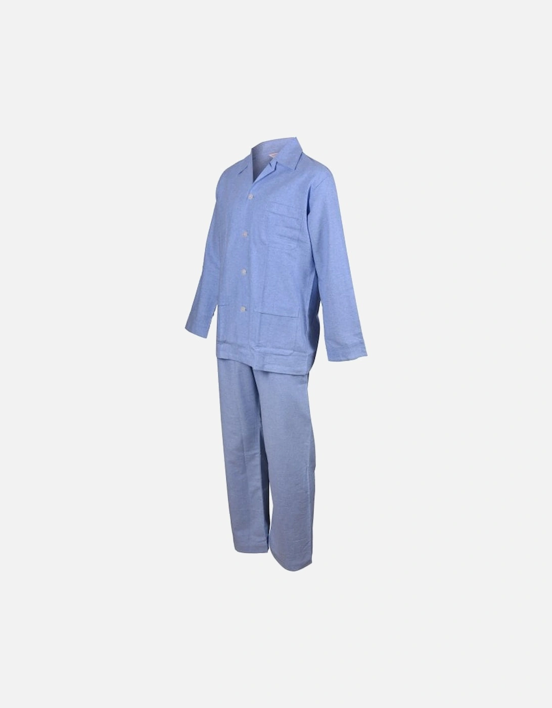 Arran 24 Brushed Cotton Classic-Fit Pyjama Set, Blue