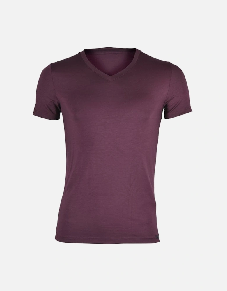 Tencel Soft V-Neck T-Shirt, Burgundy