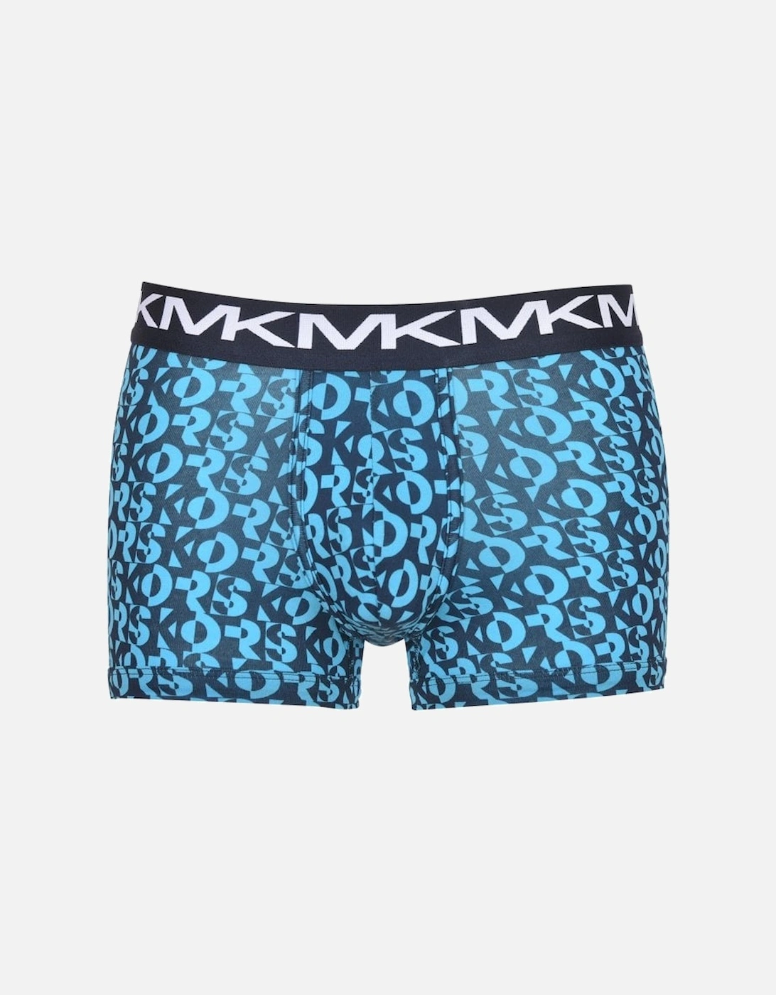 3-Pack AOP & Solid Boxer Trunks, Black/Turquoise
