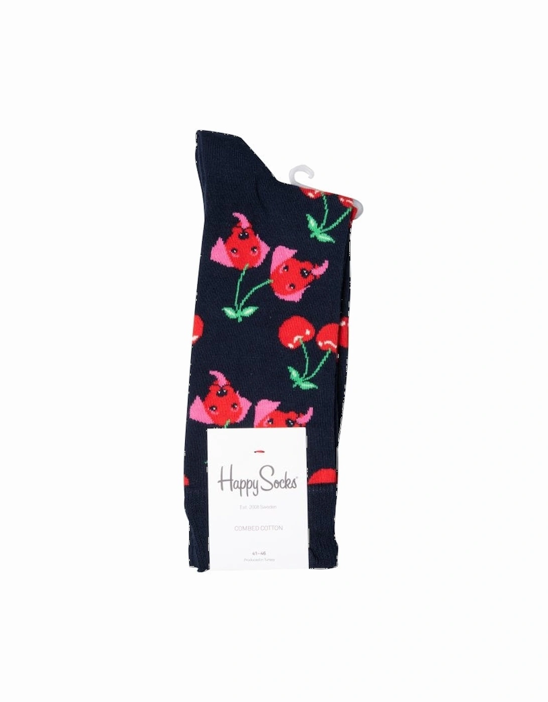 Cherry Dog Socks, Navy