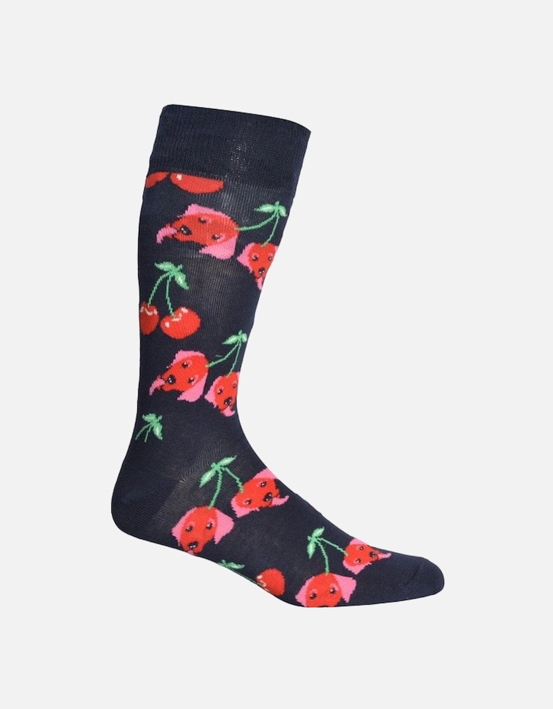 Cherry Dog Socks, Navy