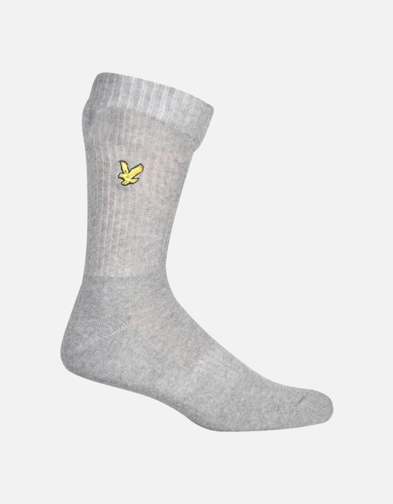 5-Pack Golden Eagle Logo Sports Socks, Black/Grey/White/Navy