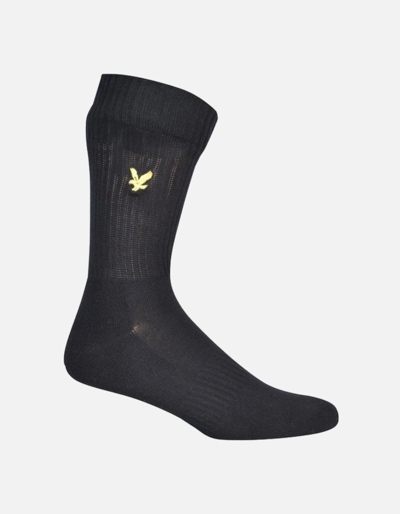 5-Pack Golden Eagle Logo Sports Socks, Black/Grey/White/Navy
