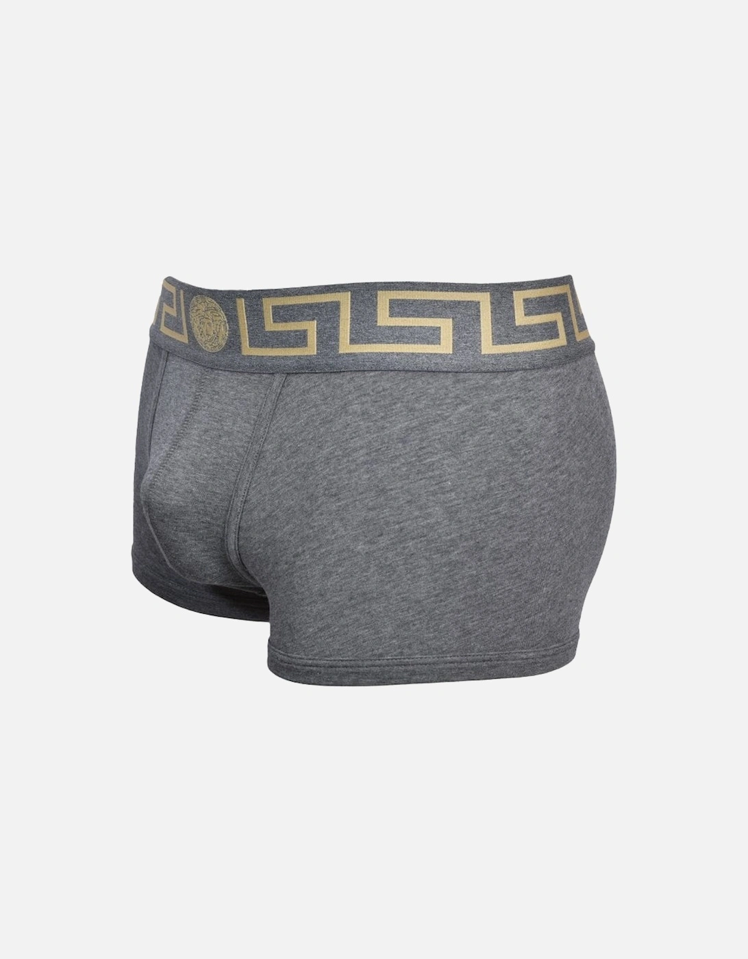 Greca Border Low-Rise Boxer Trunk, Grey