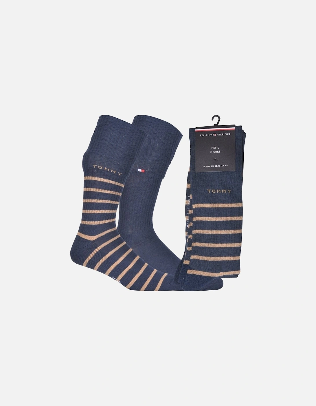 2-Pack Breton Stripe Sports Socks, Navy, 6 of 5