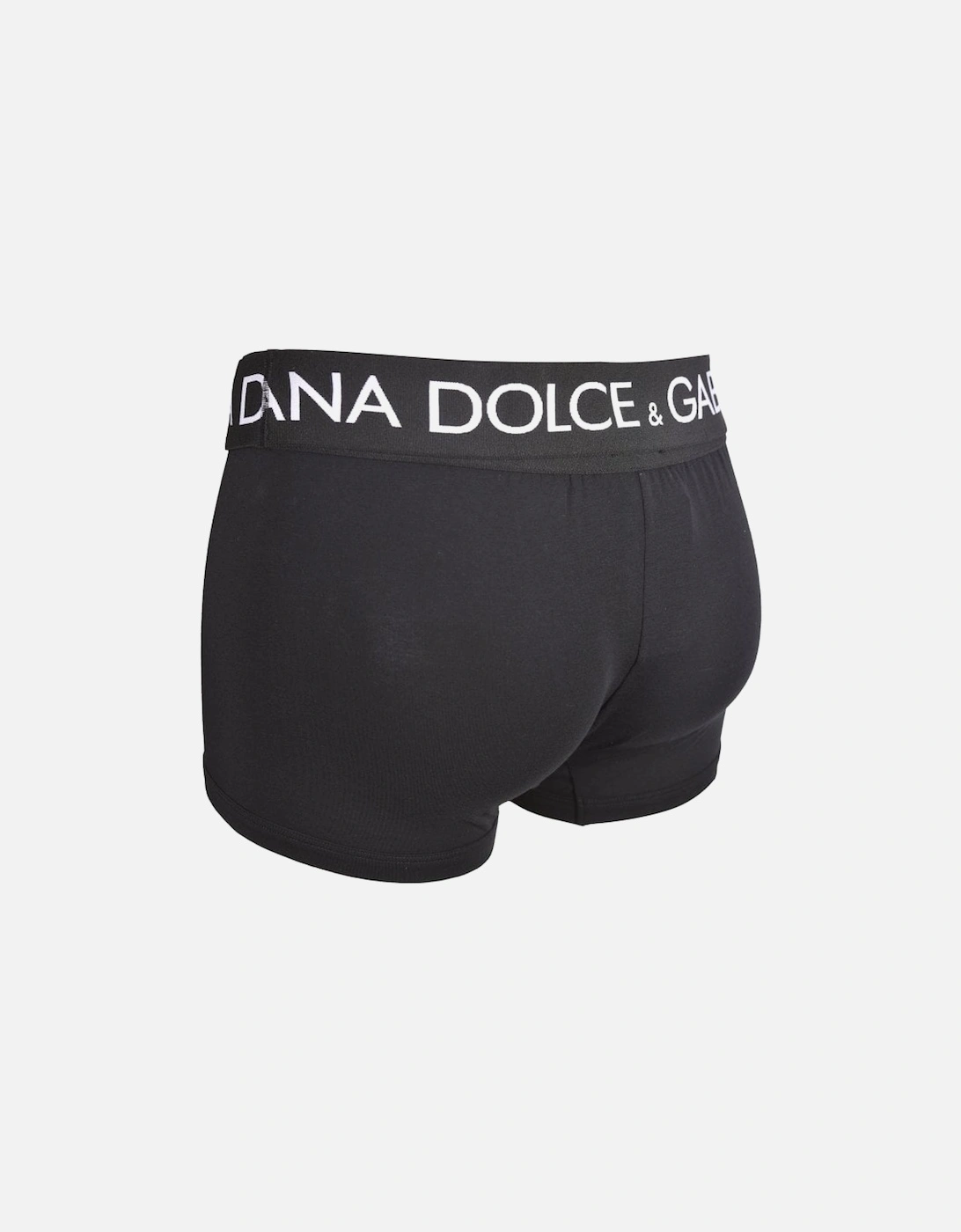 Double Waistband Boxer Trunk, Black