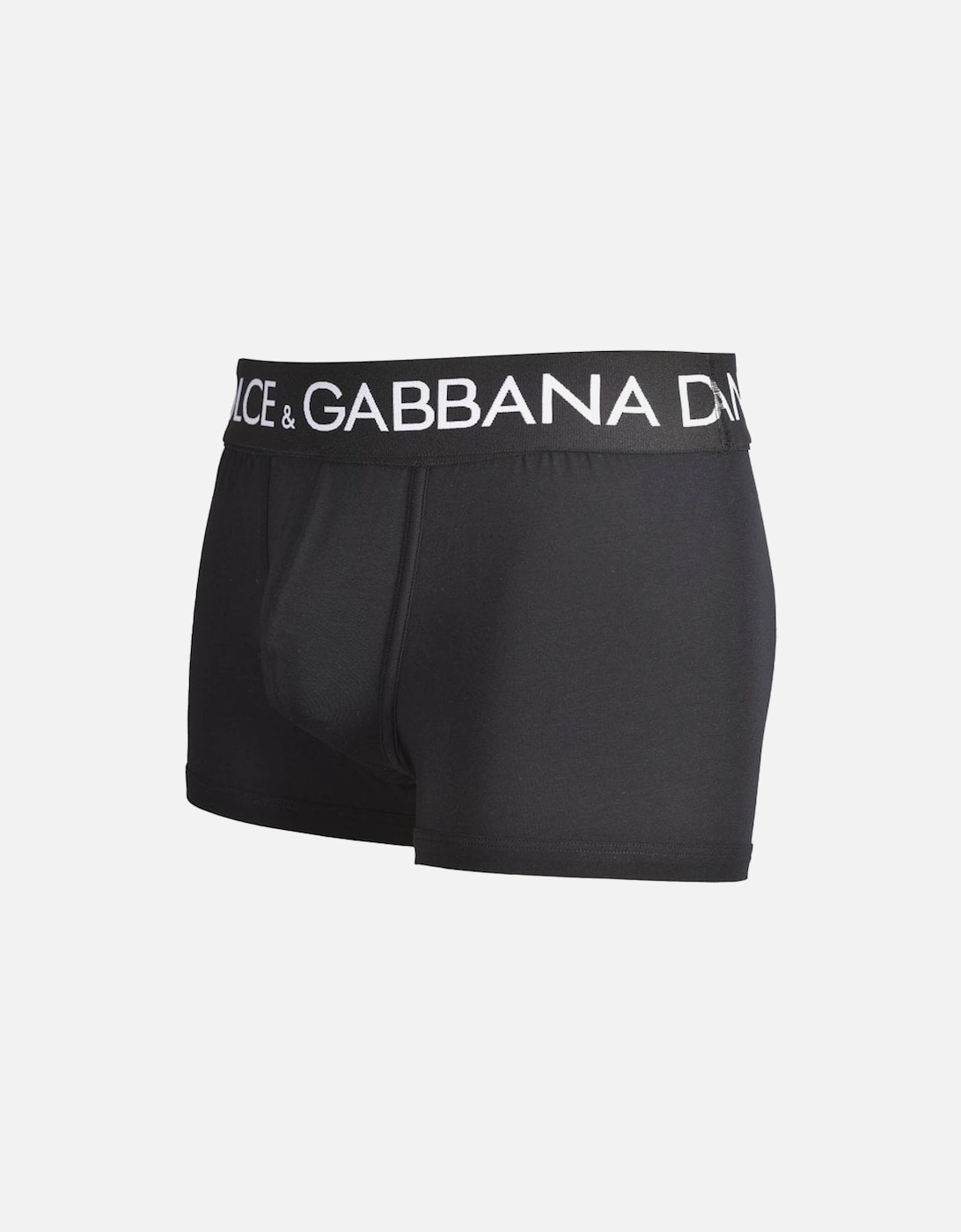 Double Waistband Boxer Trunk, Black