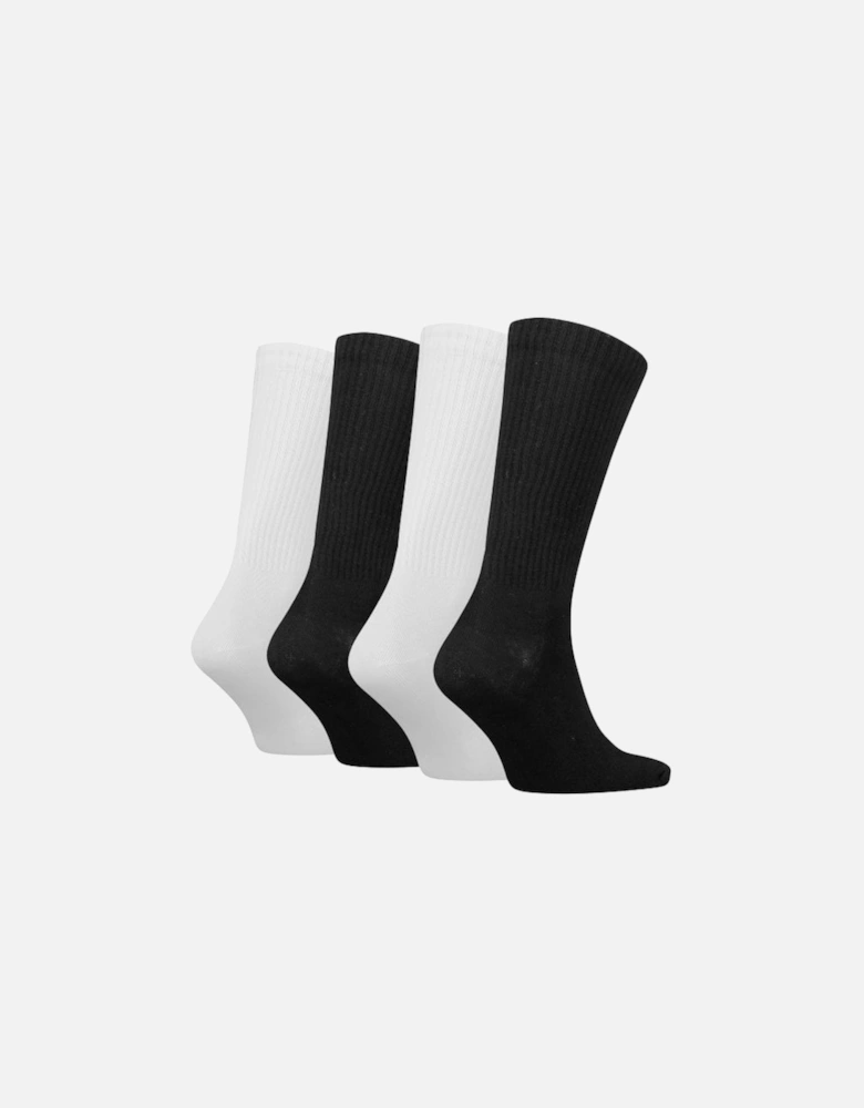 Jeans 4-Pack Logo Sports Socks Gift Tin, Black/White