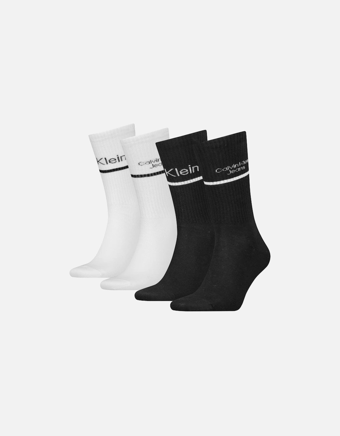 Jeans 4-Pack Logo Sports Stripe Socks Gift Tin, Black/White, 4 of 3