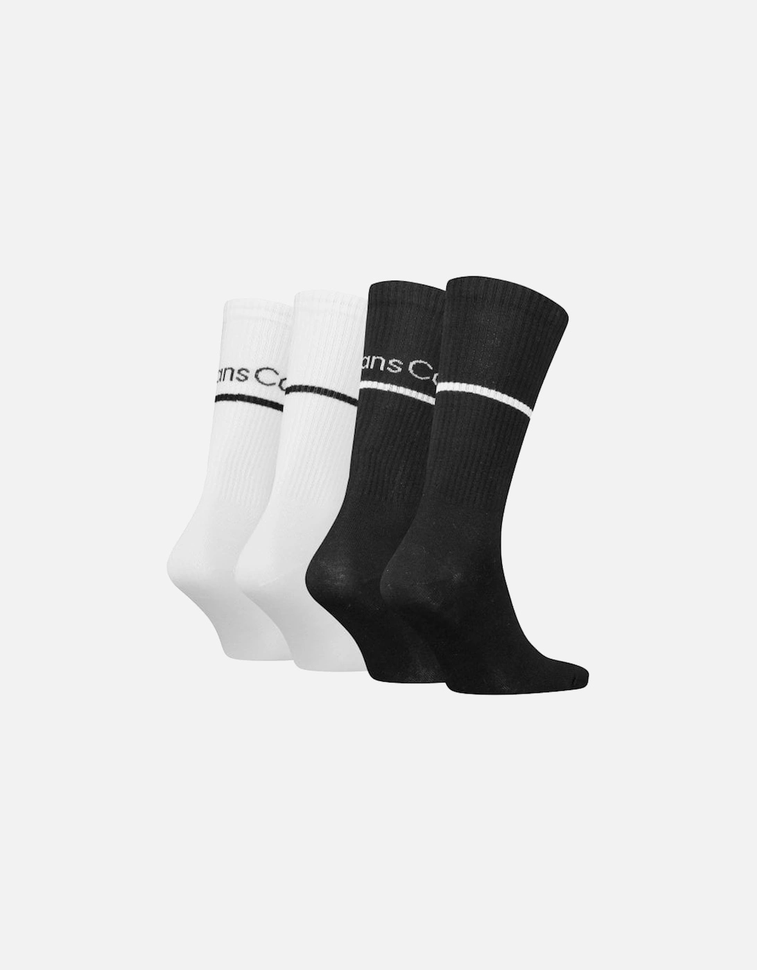 Jeans 4-Pack Logo Sports Stripe Socks Gift Tin, Black/White
