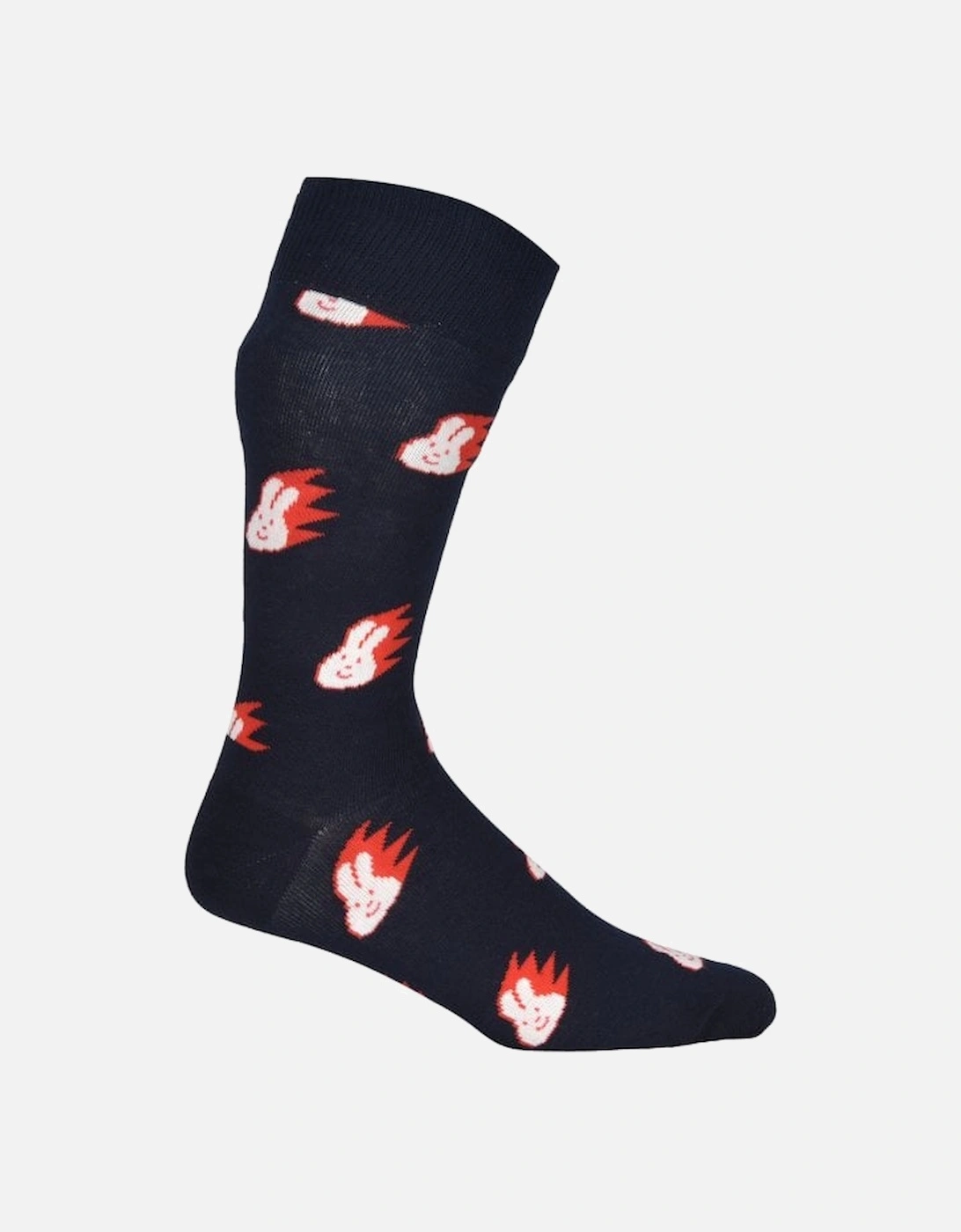 Flaming Bunny Socks, Dark Blue